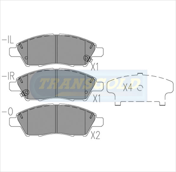 Brake Pads Front Fits Nissan Grand Liniva, Latio, Tida (Thailand) 2006-On TG1830N - Transgold | Universal Auto Spares
