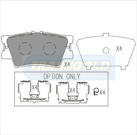 Brake Pads Rear Fits Toyota Camry, Aurion 2006-on TG1832N - Transgold | Universal Auto Spares