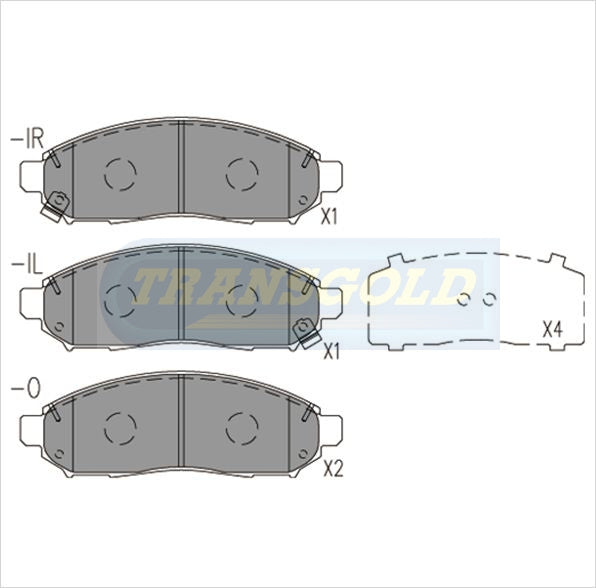 Brake Pads Rear Fits Nissan Pathfinder R51 05-On Front DB1835 TG1835N - Transgold | Universal Auto Spares