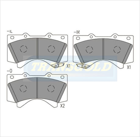 Brake Pads Front Fits Toyota Landcruiser 200 Series, Tundra TG1838N - Transgold | Universal Auto Spares