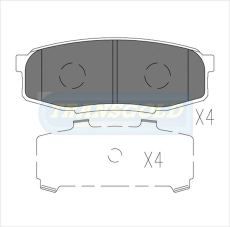 Brake Pads Rear Fits Toyota Landcruiser 200 Series(Vdj200)4.5 V8 Td,(Uzj200)4.7 V8 11/07-Now TG1857 - Transgold | Universal Auto Spares