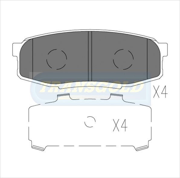Brake Pads Rear Fits Toyota Landcruiser 200 Series(Vdj200)4.5 V8 Td,(Uzj200)4.7 V8 11/07-Now TG1857 - Transgold | Universal Auto Spares