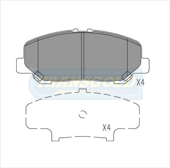 Brake Pads Front Fits Toyota Tarago Acr50 2007-On TG1913N - Transgold | Universal Auto Spares