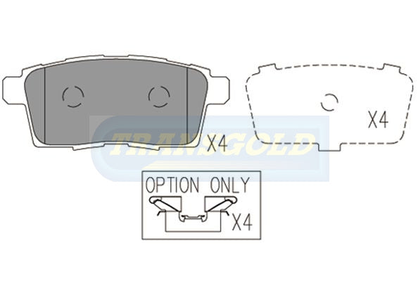 Brake Pads Rear Fits Mazda Cx-7 11/06-08 Er 2.3L Wagon, Cx-9 12/07-08 3.7L V6 Wagon TG1917N - Transgold | Universal Auto Spares