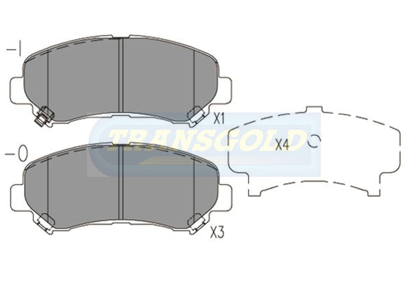 Brake Pads Front Fits Nissan Daulis 2.0 AWD Wagon 10/07-Now, X-trail T31 07-08 TG1946N - Transgold | Universal Auto Spares