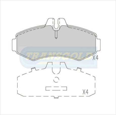 Brake Pads Front Fits Mercedes Vito 100 Series 96-03 (Bosch) TG1986 - Transgold | Universal Auto Spares