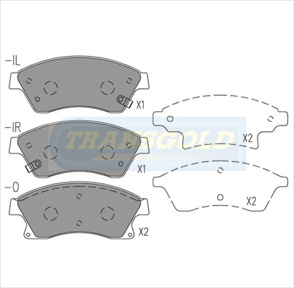 Brake Pads Front Fits Holden Cruze 2009-On TG1989N - Transgold | Universal Auto Spares