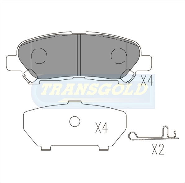 Brake Pads Rear Fits Toyota Kluger 3.5L V6 Gsu40 04/07-on TG2005N - Transgold | Universal Auto Spares