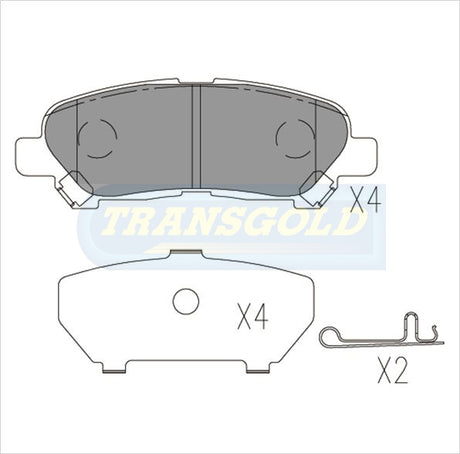 Brake Pads Rear Fits Toyota Kluger 3.5L V6 Gsu40 04/07-on TG2005N - Transgold | Universal Auto Spares