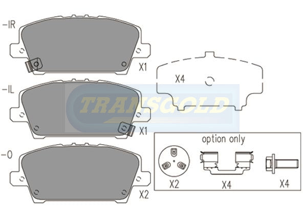 Brake Pads Front Fits Honda Civic 1.4,1.8, 2.0L (Not Type R) 06-Now TG2047N - Transgold | Universal Auto Spares