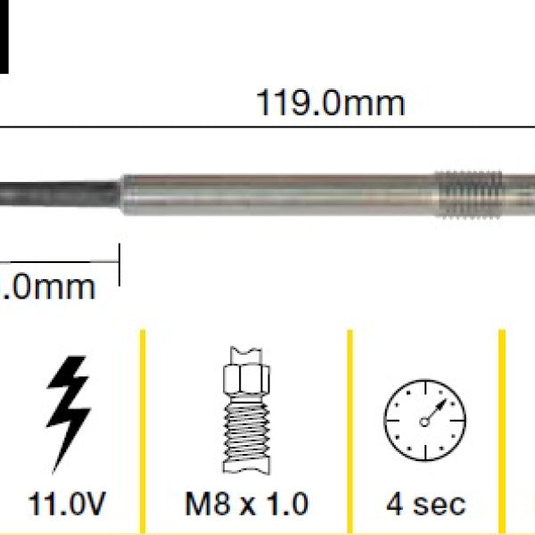 Glow Plug Fiat 169A DOHC 16V TGP018 - TRIDON