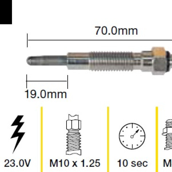 Glow Plug NISSAN SD33 SD33T OHV 12V TGP051 - TRIDON