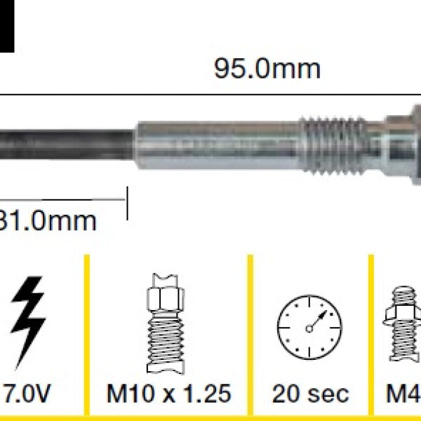 Glow Plug TOYOTA L 2L 2L-T TGP053 - TRIDON