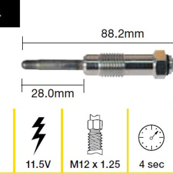 Glow Plug MERCEDES BENZ OM602.980 SOHC TGP084 - TRIDON