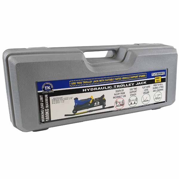 Hydraulic Trolley Jack 1800KG Lift Height 247mm- Tool King Carry Case