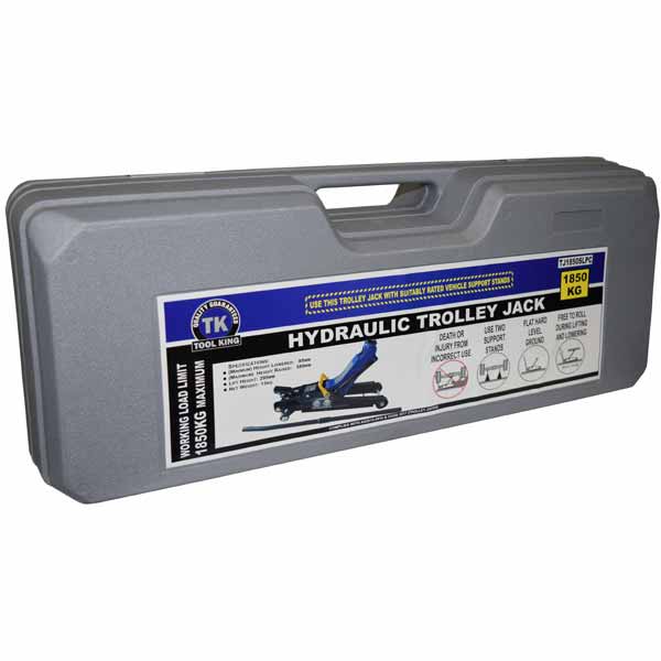 Trolley Jack Slim Line 1850kg Lift Height 295mm - Tool King Carry Case