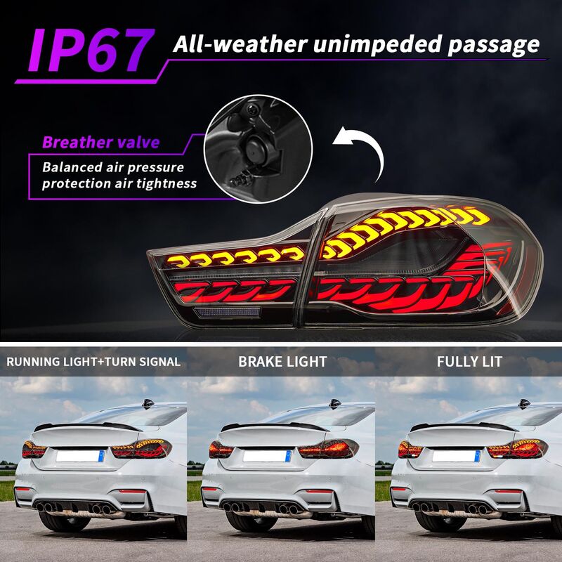 Black 3D OLED Sequential Tail Lights Fit For BMW F32 F33 F82 F83 M4 4 Series 2014-2020 TL-BMW022LS - Machter