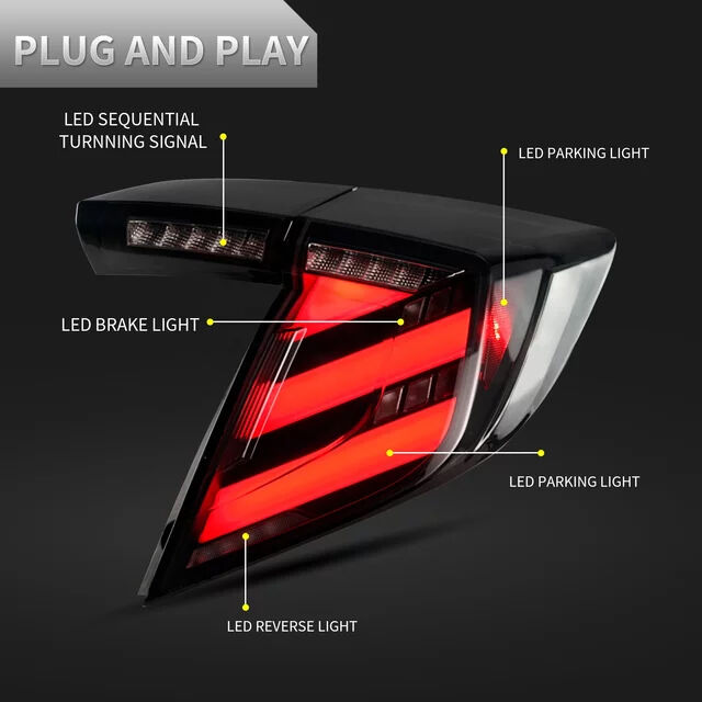 Mugen Style Clear LED Tail Lights Fit For Honda Civic FK7 Type R FK8 2016-2021 TL-HD023LS - Machter