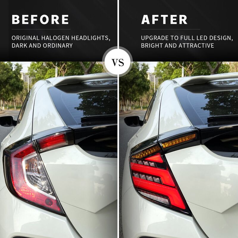 V2 Clear LED Tail Lights Fit For Honda Civic FK7 Type R FK8 2016-2021 TL-HD026LS - Machter