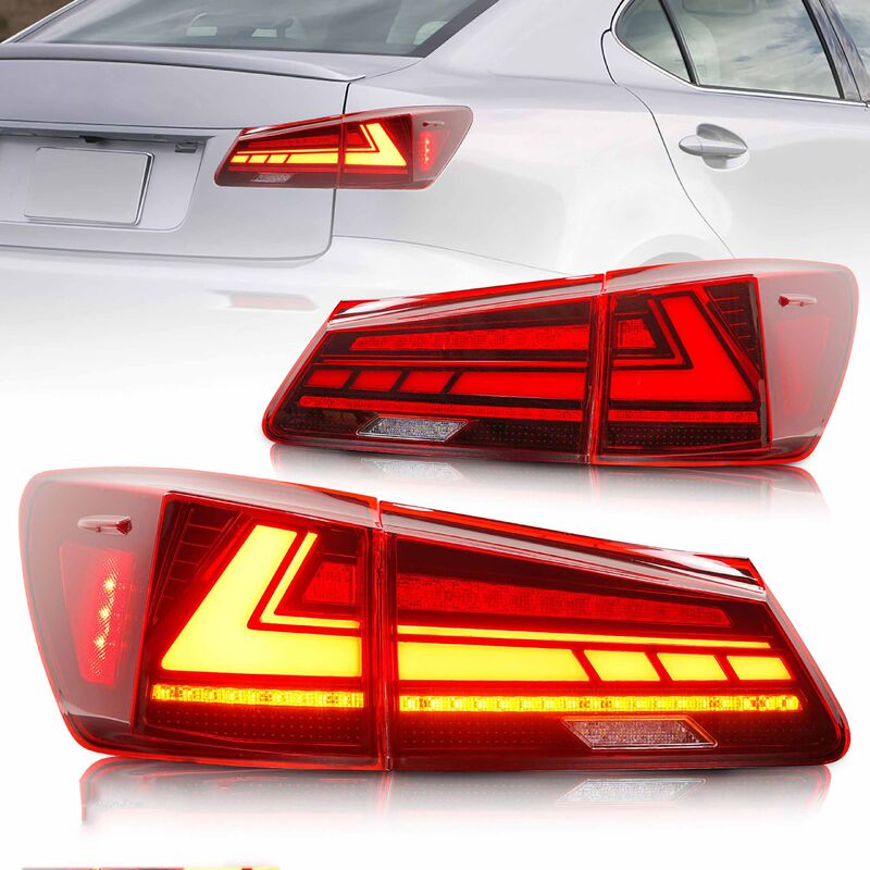 V2 3D Clear Red LED Sequential Tail Lights Fit For Lexus ISF IS250 IS350 2005-2013 TL-LX028LS - Machter