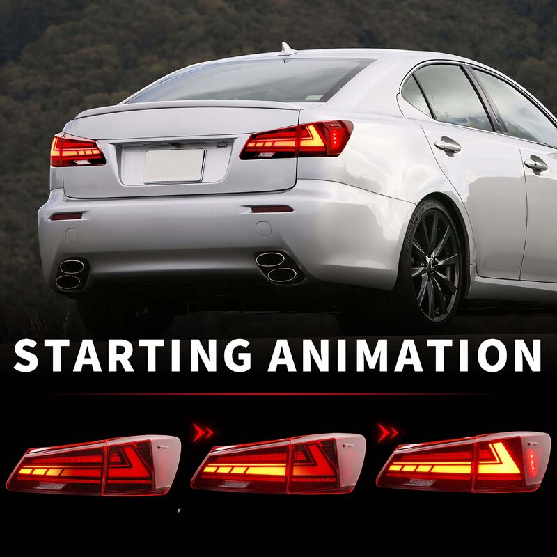 V2 3D Clear Red LED Sequential Tail Lights Fit For Lexus ISF IS250 IS350 2005-2013 TL-LX028LS - Machter