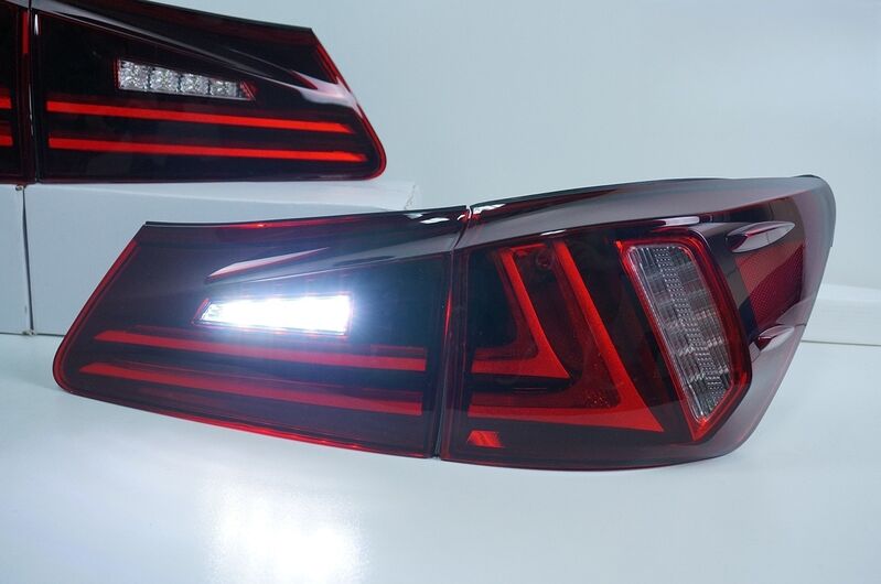Clear Red LED Light Bar Tail Lights Fit For Lexus ISF IS250 IS350 2005-2013 TL-LX031LS - Machter