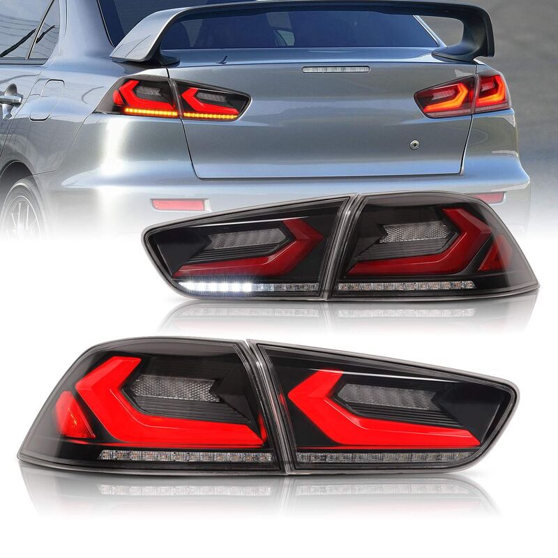 Smoke 3D V4 LED Tail Lights Fit For Mitsubishi Lancer CJ EVO X VRX 2007-2018 TL-MB030LS - Machter
