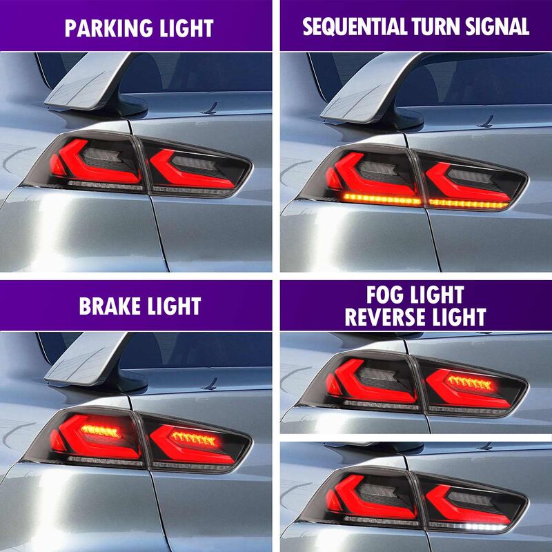 Smoke 3D V4 LED Tail Lights Fit For Mitsubishi Lancer CJ EVO X VRX 2007-2018 TL-MB030LS - Machter