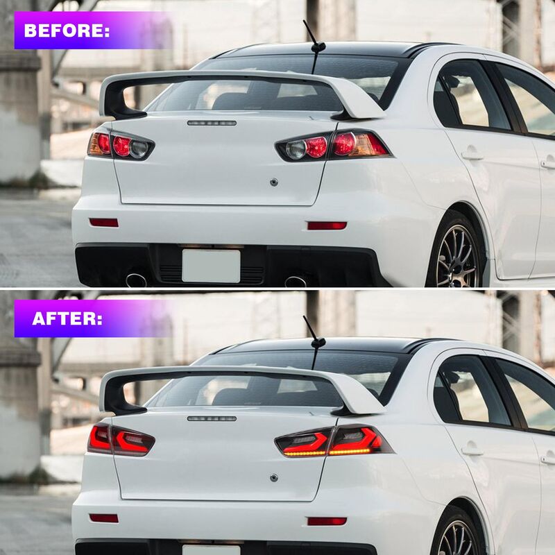 Smoke 3D V4 LED Tail Lights Fit For Mitsubishi Lancer CJ EVO X VRX 2007-2018 TL-MB030LS - Machter