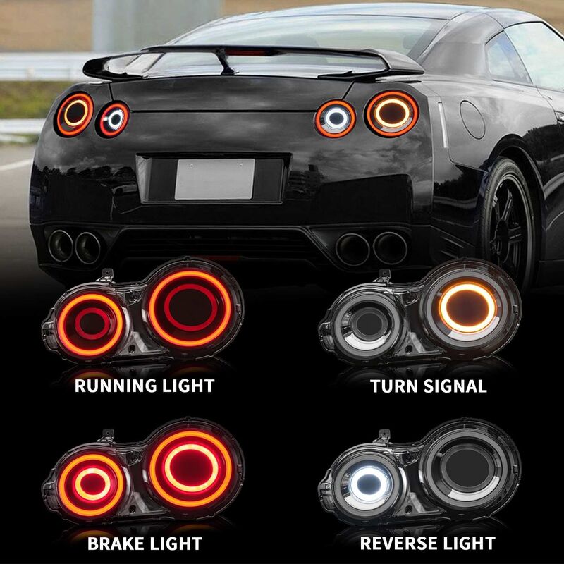 HRS Smoke 3D LED Taillights Fit For Nissan GTR R35 – The Elite Series 2007-2024 TL-NS046LS - Machter