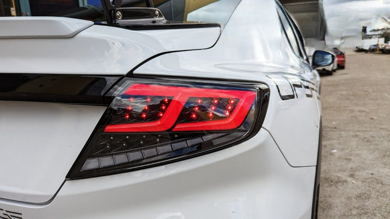 Black Red Full LED Dynamic Tail Lights Fit For Subaru WRX VB 2022-2024 TL-SB024LS - Machter