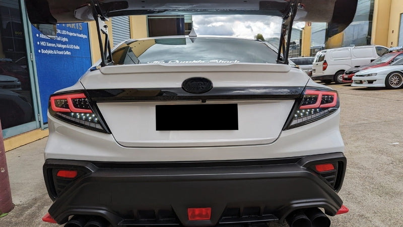 Black With White Bar Full LED Dynamic Tail Lights Fit For Subaru WRX VB 2022-2024 TL-SB030LS - Machter