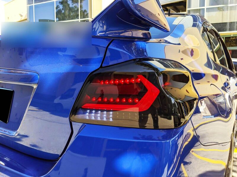 V5 Smoke Black Full LED Tail Lights Dynamic Indicator Fit For Subaru WRX STI 2015-2021 TL-SB036LS - Machter