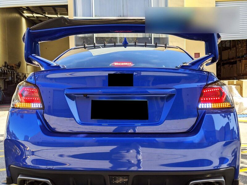 V5 Black Red Bar LED Tail Lights Dynamic Indicator Fit For Subaru WRX STI VA 2015-2021 TL-SB040LS - Machter