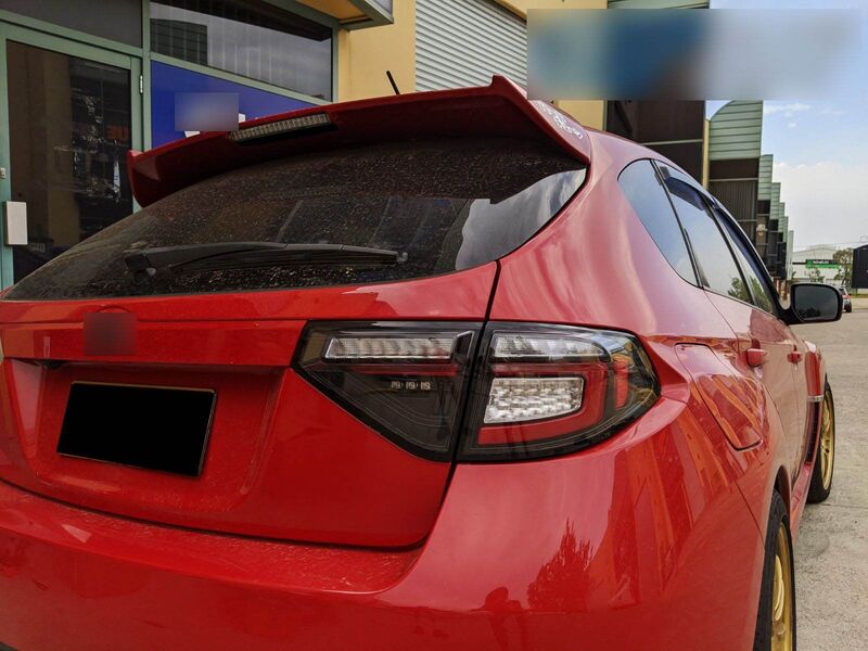Black (Red Bar) LED Tail Lights Dynamic Signal Fit For Subaru Impreza WRX RS STI Hatchback 2008-2013 TL-SB043LS - Machter
