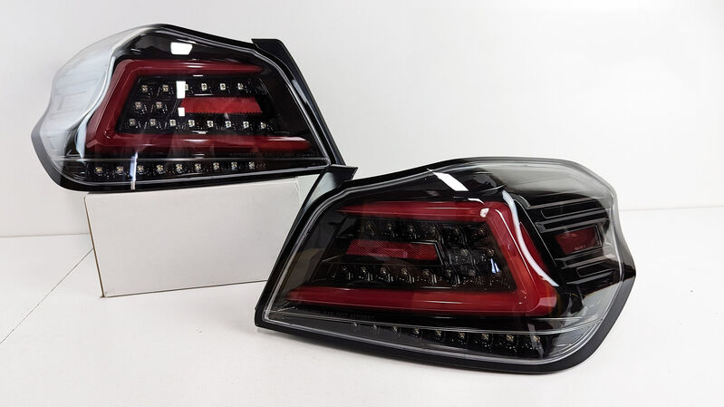 V4 Black Red LED Dynamic Tail Lights Fit For Subaru WRX STI VA 2015-2021 TL-SB050LS - Machter