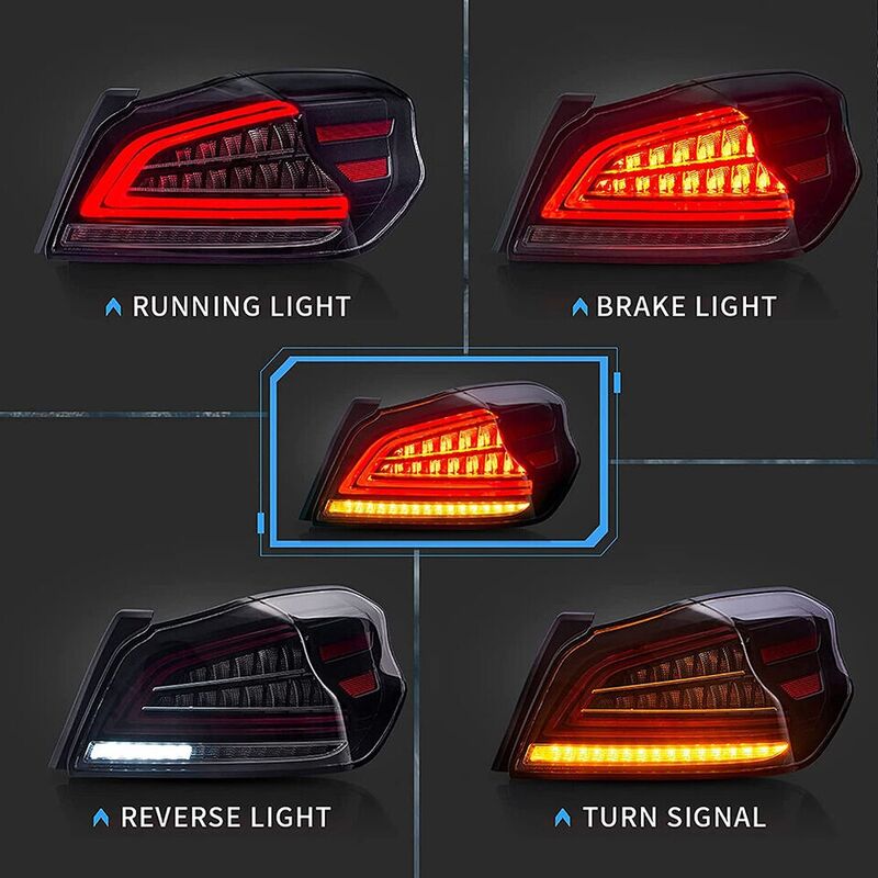 Black Full LED V3 Dynamic Indicator LED Tail Lights Fit For Subaru WRX STI VA 2015-2021 TL-SB057LS - Machter