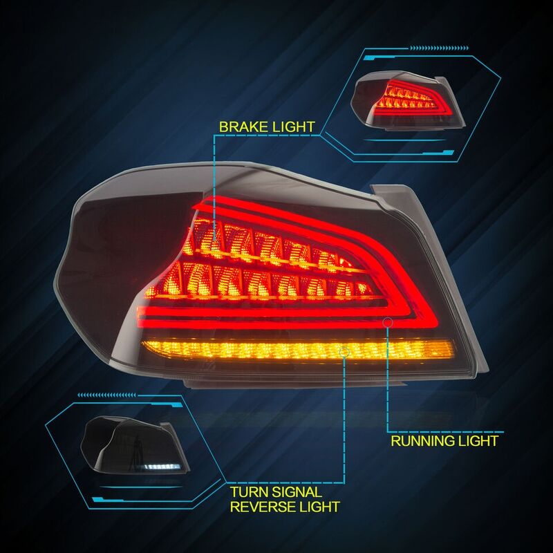 Smoke Full LED V3 Dynamic Indicator LED Tail Lights Fit For Subaru WRX STI VA 2015-2021 TL-SB059LS - Machter