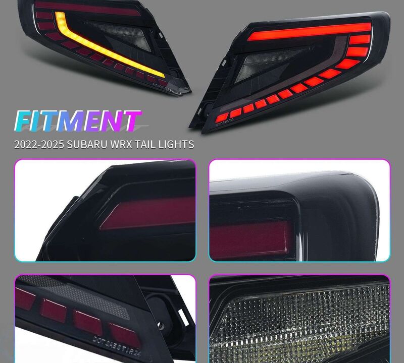 V4 Smoke Red LED Dynamic Taillights Fit For Subaru WRX VB 2022-2025 TL-SB072LS - Machter