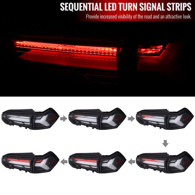Spec D Black 3D LED Tail Lights Dynamic Signal Fit For Toyota Rav 4 2019-2023 TL-TA066LS - Machter