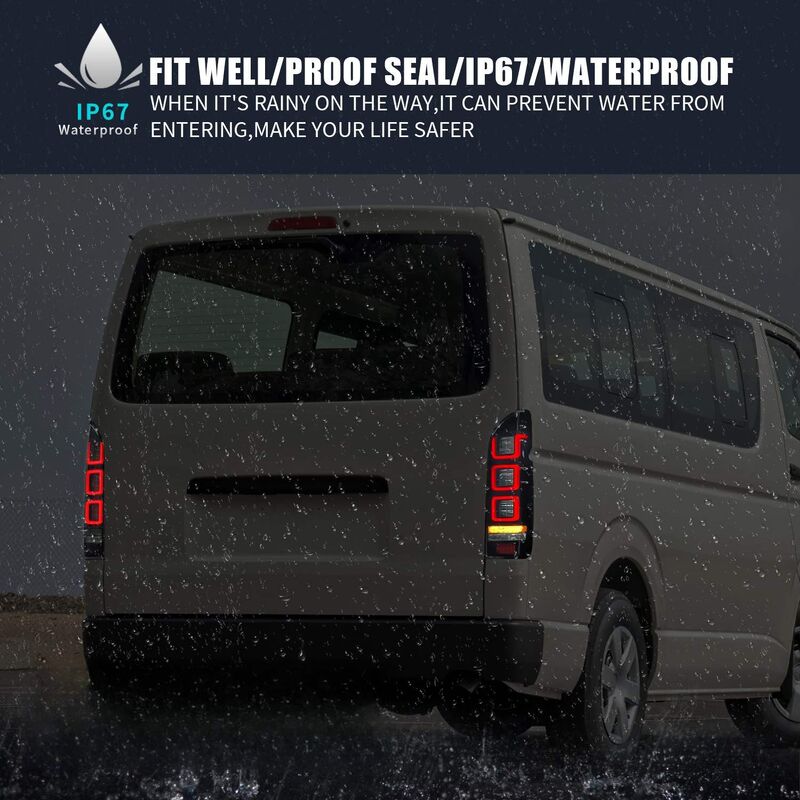 Smoke Black V3 3D Full LED Tail Lights Fit For Toyota Hiace Van 2004-2020 TL-TA082LS - Machter