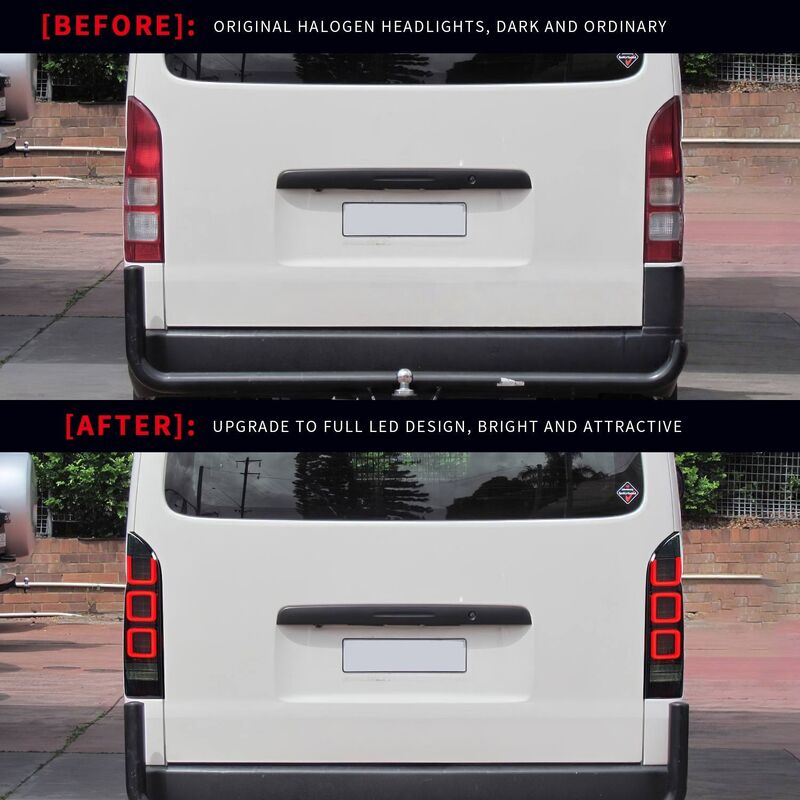 Smoke Black V3 3D Full LED Tail Lights Fit For Toyota Hiace Van 2004-2020 TL-TA082LS - Machter