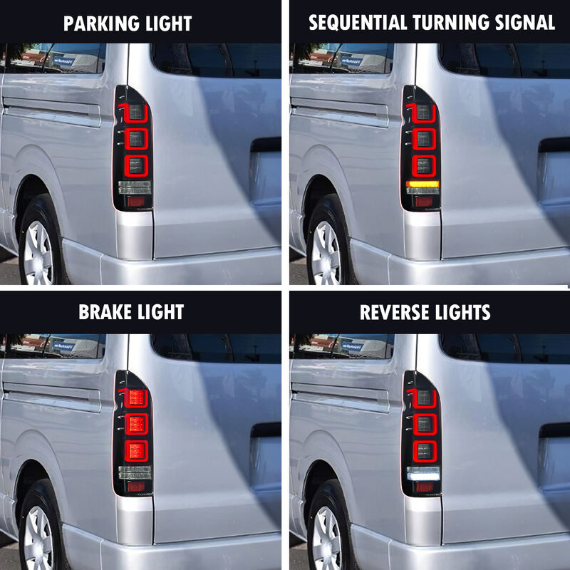 Smoke Black V3 3D Full LED Tail Lights Fit For Toyota Hiace Van 2004-2020 TL-TA082LS - Machter