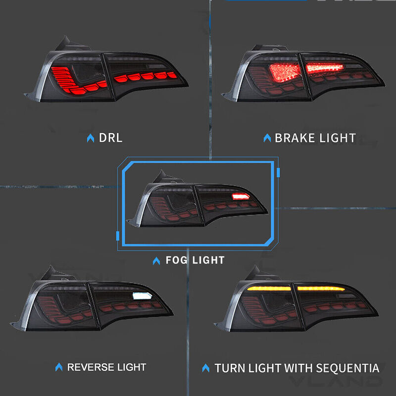 Smoke 3D Full LED Sequential Tail Lights Fit For Tesla Model 3 2017-2022 TL-TSL021LS - Machter