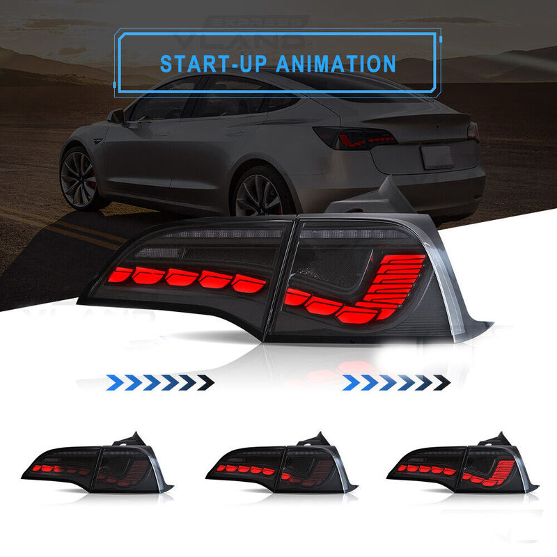 Smoke 3D Full LED Sequential Tail Lights Fit For Tesla Model 3 2017-2022 TL-TSL021LS - Machter