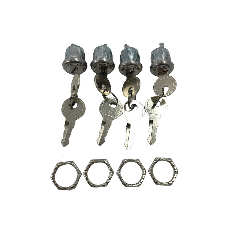 4 x Pack Truck Tool Box Replacement Lock & Keys With Cylinder Nut Fit For Flush Folding T Handle Toolbox TLOCK-4PCS - Machter