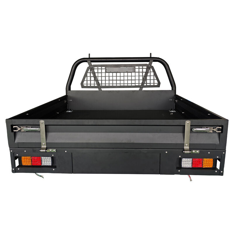 Black Powder Coated Heavy Duty Steel Flat Tray for Dual Cab Ute TRAY-001 - Machter
