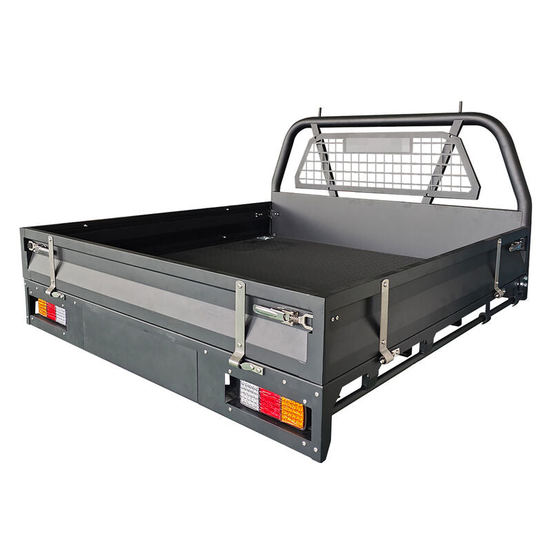 Black Powder Coated Heavy Duty Steel Flat Tray for Dual Cab Ute TRAY-001 - Machter