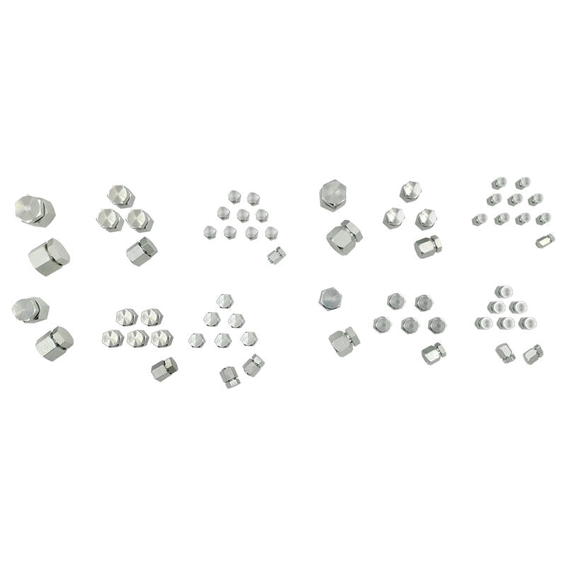 128 Pcs 37°JIC and ORFS Hydraulic Cap And Plug Kit Hose Tube And Pipe Fitting Set TTK-008 - Machter
