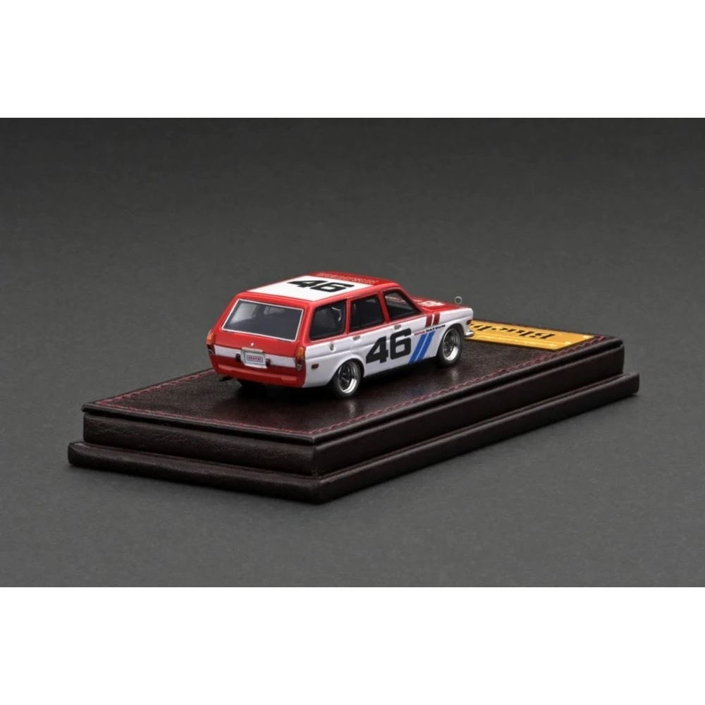 Datsun Bluebird (510) Wagon Red/White Resin Diecast Model Car 1:64 Scale (Approx. 7cm) Collectible | Universal Auto Spares